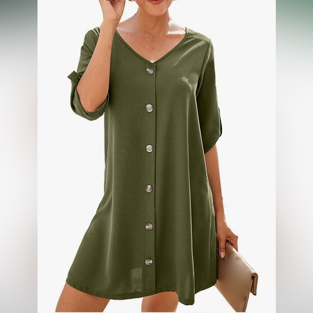 Chase Secret, Women's Green Tunic Style Dress. Size M